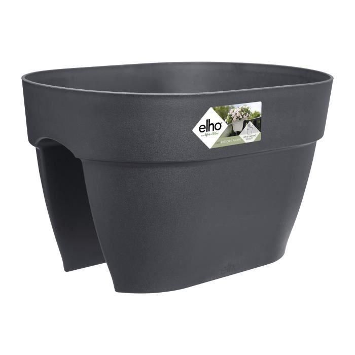 ELHO - Maceta - Vibia Campana Flower Bridge 40 - Antracita - Balcón exterior - L 26 x W 39 x H 22 cm ELHO - Maceta - Vibia Campana Flower Bridge 40 - Antracita - Balcón exterior - L 26 x W 39 x H 22 cm
