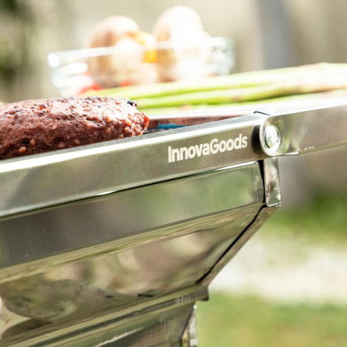 Barbacoa Plegable de Acero Inoxidable para Carbón ExelQ InnovaGoods 6 Barbacoa Plegable de Acero Inoxidable para Carbón ExelQ InnovaGoods 6