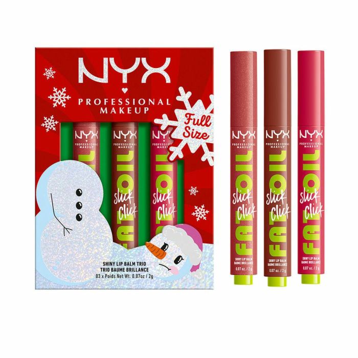 NYX PROFESSIONAL MAKE UP Fat Oil Slick Trio 3 pz - Labiales Hidratantes 12h, Fórmula Vegana, Colores Vibrantes