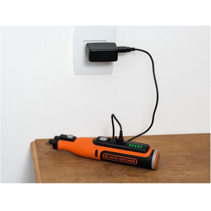 Black + Decker BCRT8I-XJ Herramienta Inalámbrica de Precisión Multifunción 8V 1.5Ah Batería Recargable 6500-28000 RPM Compatible Dremel 4 Black + Decker BCRT8I-XJ Herramienta Inalámbrica de Precisión Multifunción 8V 1.5Ah Batería Recargable 6500-28000 RPM Compatible Dremel 4
