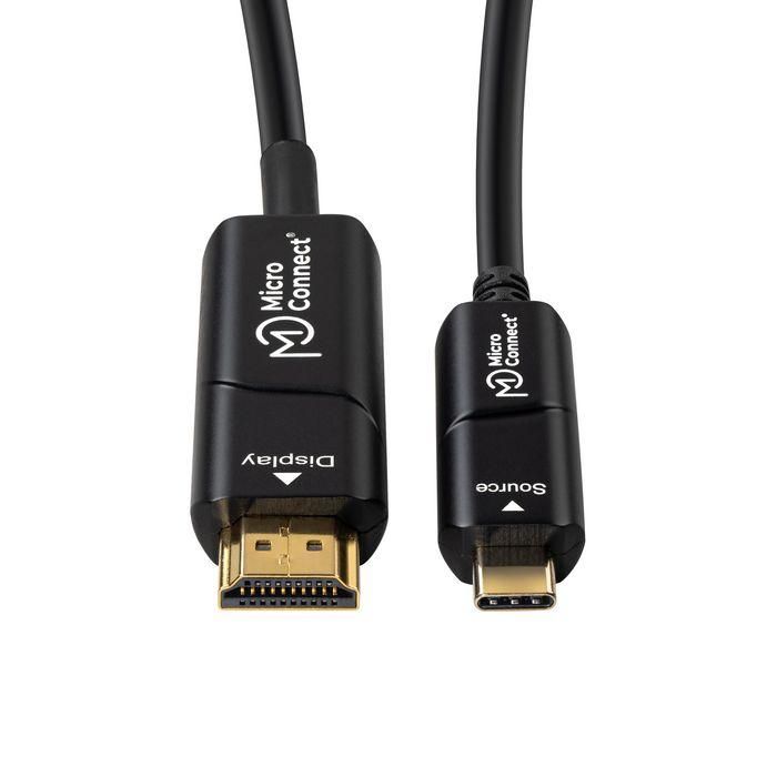 MicroConnect Cable de fibra óptica HDMI USB-C 4K 15m para TV/Monitor/Proyector desde PC 1 MicroConnect Cable de fibra óptica HDMI USB-C 4K 15m para TV/Monitor/Proyector desde PC 1