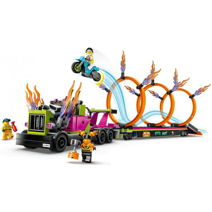 Lego City Stuntz 60357 El desafío Cascade: círculos de incendios, juguete de motocicleta con camión 2 Lego City Stuntz 60357 El desafío Cascade: círculos de incendios, juguete de motocicleta con camión 2