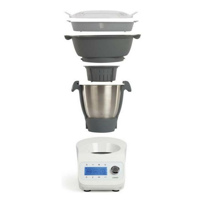 LIVOO DOP219W - Robot multifunción Super Cooker - 12 velocidades - 125 a 5000 rpm - Cuenco de acero inoxidable 3.5L - 1000W - Blanco 2 LIVOO DOP219W - Robot multifunción Super Cooker - 12 velocidades - 125 a 5000 rpm - Cuenco de acero inoxidable 3.5L - 1000W - Blanco 2