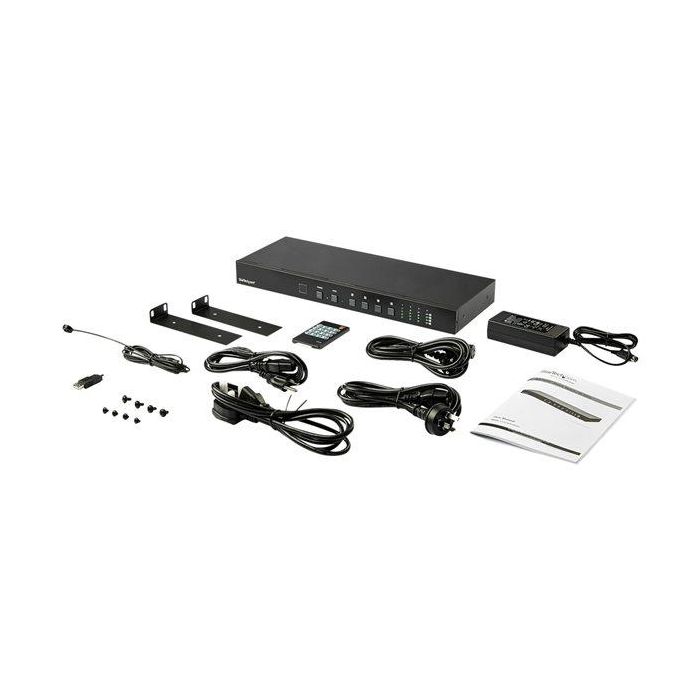 StarTech.com VS424Hd4K60 Switch HDMI 4K 60Hz 4x4 profesional para Salas de Control, Eventos y Monitores de Alta Definición 4