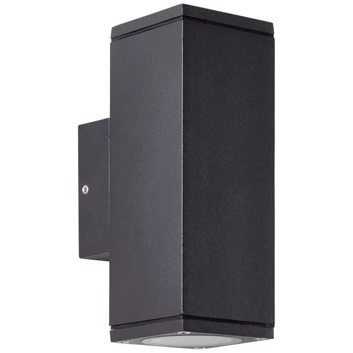 Brilliant Aplique de Exterior HALLY BRI90960A58 - Metal y Cristal Antracita, LED GU10 2 x 10W IP44