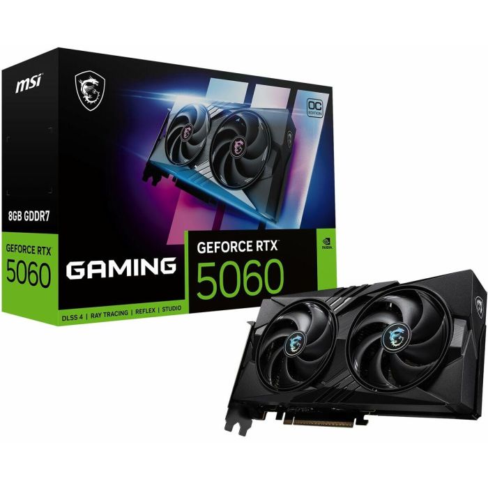 MSI GeForce RTX 5060 Gaming OC NVIDIA Tarjeta Gráfica 8GB GDDR7 PCIe 5.0 con 2 Ventiladores Activos y Resolución 8K 9 MSI GeForce RTX 5060 Gaming OC NVIDIA Tarjeta Gráfica 8GB GDDR7 PCIe 5.0 con 2 Ventiladores Activos y Resolución 8K 9