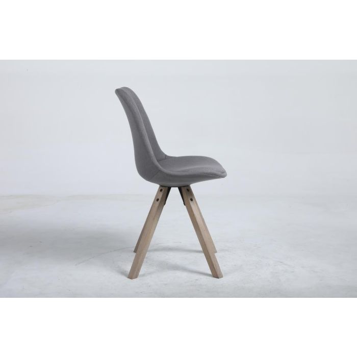 DKD Home Decor Silla Scandi Roble Poliéster Gris Oscuro 84x48x44 cm 3