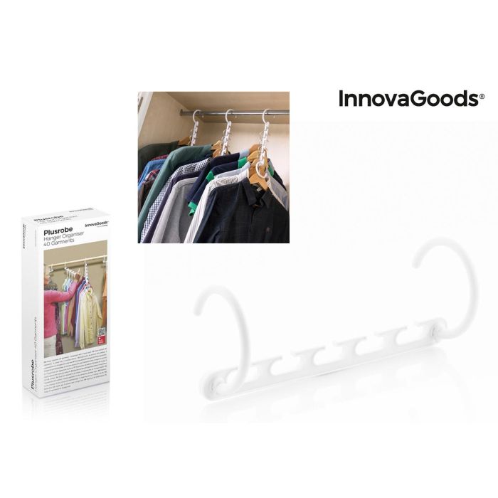 Organizador de Perchas para 40 Prendas Plusrobe InnovaGoods 24 Piezas Organizador de Perchas para 40 Prendas Plusrobe InnovaGoods 24 Piezas