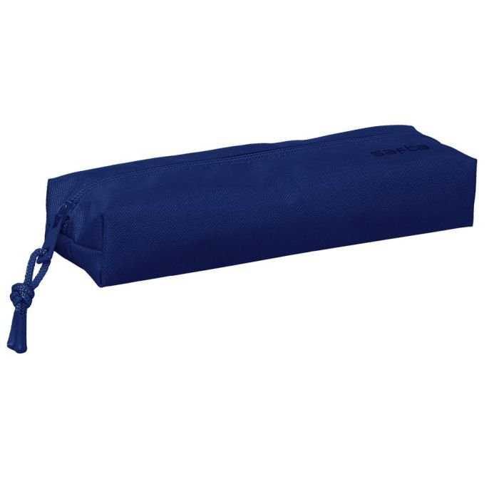 Bolso Escolar Portatodo Safta Rectangular Con Goma Elastica 22 cm Azul Oscuro