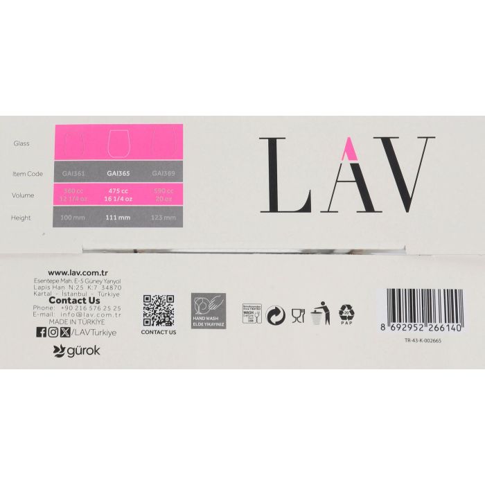 Set de 4 Vasos Gaia Abstract 475 cc - LAV (6 Cajas) 6 Set de 4 Vasos Gaia Abstract 475 cc - LAV (6 Cajas) 6
