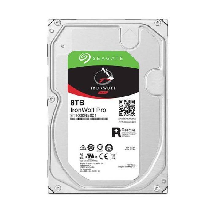 Seagate IronWolf Pro ST8000NT001 Disco Duro Interno NAS 8TB 3.5" SATA 6Gb/s 7200 RPM 256MB Caché 3