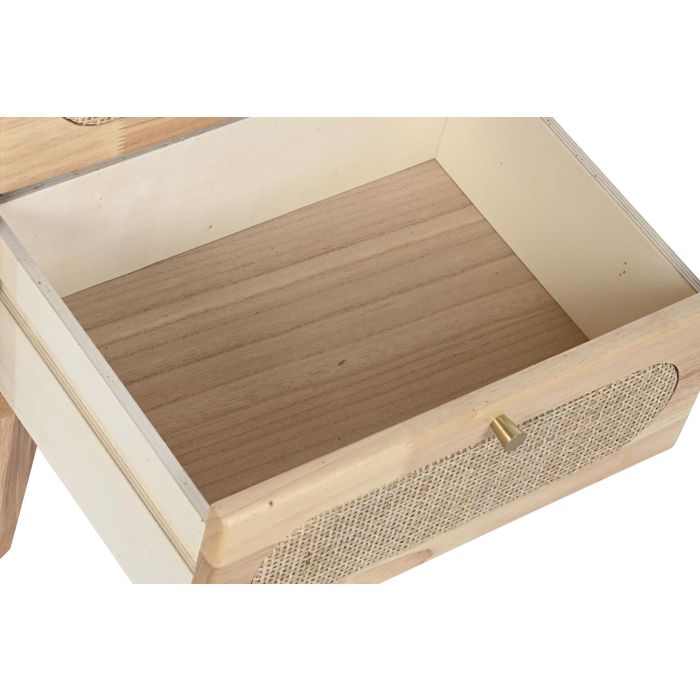 DKD Home Decor Mesita De Noche Scandi Natural 30 x 48 x 40 cm 2 Cajones 3