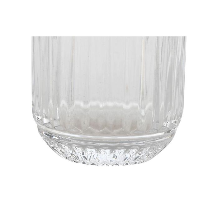 DKD Home Decor Vaso de Cristal Transparente 275ml Set de 6 Rayado, Apto para Lavavajillas y Microondas 2