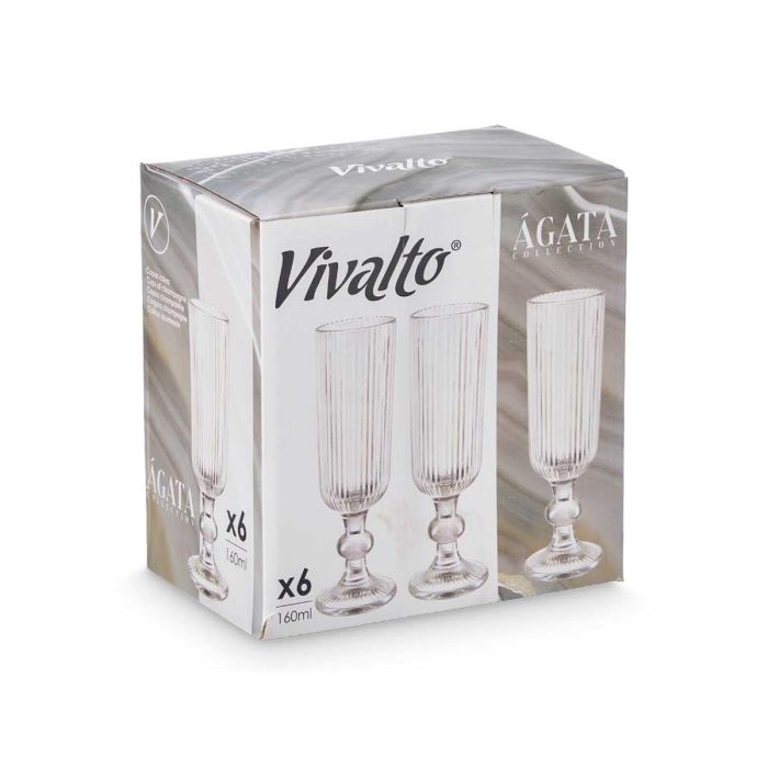 Copa Cava Transparente Rayas 160Ml Vivalto 5X18CM (24 Unidades) 1 Copa Cava Transparente Rayas 160Ml Vivalto 5X18CM (24 Unidades) 1