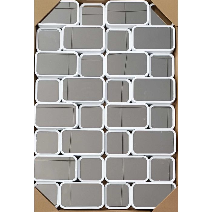 DKD Home Decor Espejo Moderno Blanco 4 x 60 x 90 cm (2 Unidades) 1