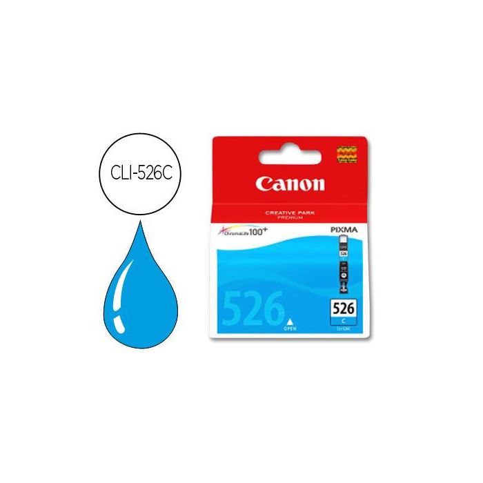 Canon Tinta Cian Ip4850 - Ix6550 - Mg5150, 5250,6150,8150 - Mx715, 885, 895 - Mg8250, 6250, 5350- Ip4950 - Cli-526C