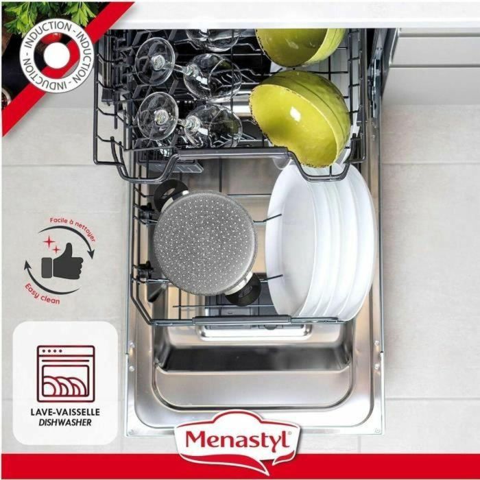 Cuscús - MENASTYL - 6020033 - Aluminio efecto mármol - 9 litros - Apto para todo tipo de fuegos, incluida inducción 2 Cuscús - MENASTYL - 6020033 - Aluminio efecto mármol - 9 litros - Apto para todo tipo de fuegos, incluida inducción 2