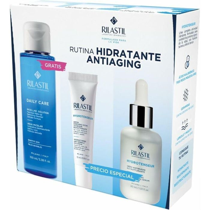 Rilastil Hydrotenseur Rutina Antiarrugas Estuche 3 pz: Sérum 30ml + Contorno Ojos 15ml + Agua Micelar 100ml. Ácido Hialurónico, Piel Sensible y Todo Tipo Rilastil Hydrotenseur Rutina Antiarrugas Estuche 3 pz: Sérum 30ml + Contorno Ojos 15ml + Agua Micelar 100ml. Ácido Hialurónico, Piel Sensible y Todo Tipo