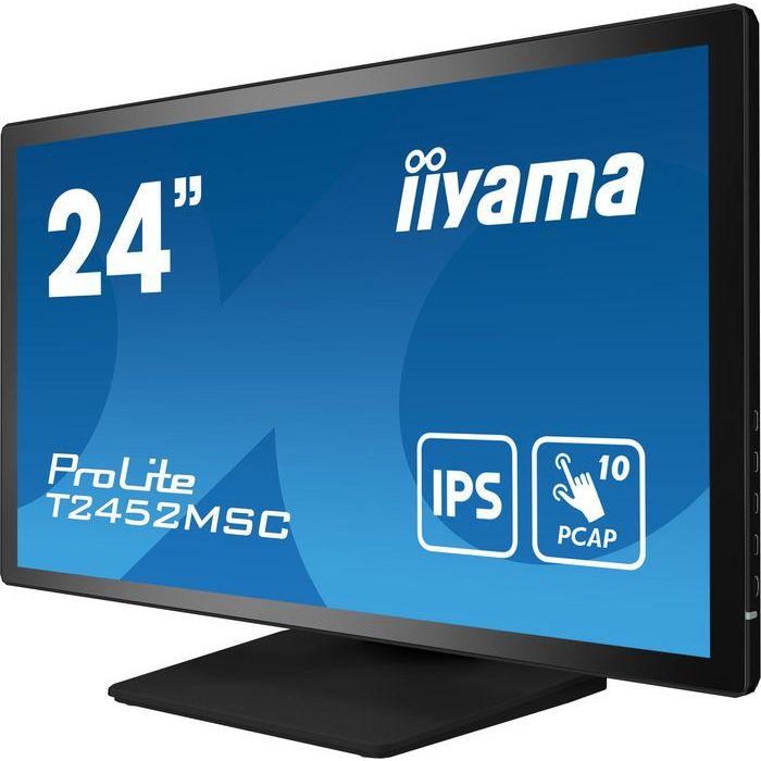 MONITOR IIYAMA 24" TACTIL CAPACITIVO T2452MSC-B1, IPS, 14 MS, HDMI, USB, DISPLAYPORT, ALT, REG INCL 90º, VESA 100 x 100 3 MONITOR IIYAMA 24" TACTIL CAPACITIVO T2452MSC-B1, IPS, 14 MS, HDMI, USB, DISPLAYPORT, ALT, REG INCL 90º, VESA 100 x 100 3