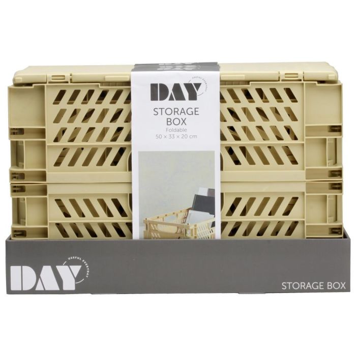 San Day Caja Plegable Almacenaje Apilable Amarillo Arena 50x33x20 cm Capacidad 27.6L 45kg 4