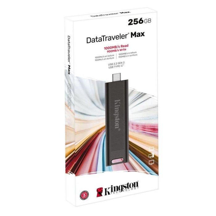 Kingston DTMAX/256GB Pendrive DataTraveler Max 256GB USB 3.2 Gen 2 Type-C hasta 1000MB/s Lectura y 900MB/s Escritura 2 Kingston DTMAX/256GB Pendrive DataTraveler Max 256GB USB 3.2 Gen 2 Type-C hasta 1000MB/s Lectura y 900MB/s Escritura 2