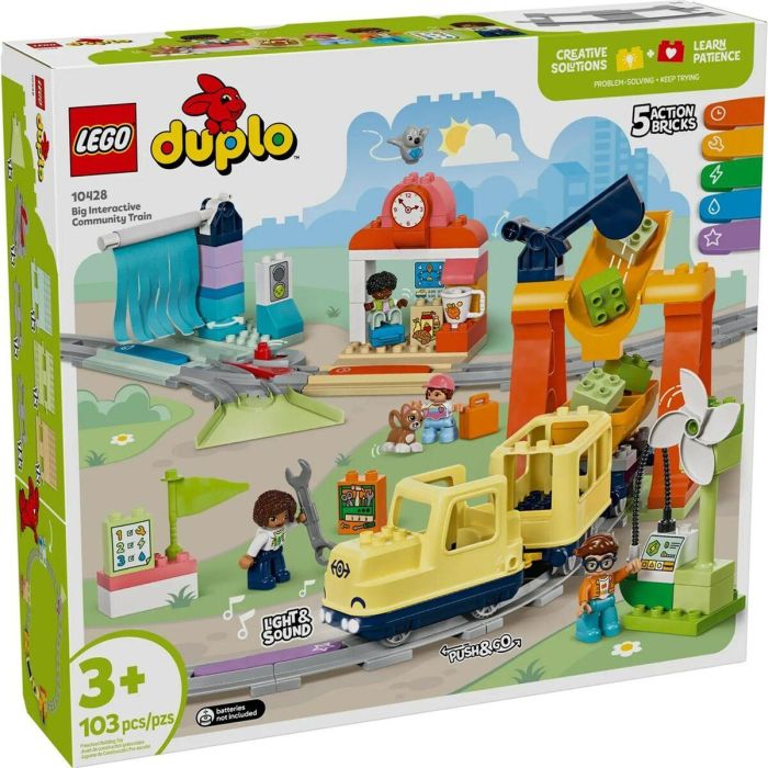 LEGO 10428 DUPLO My Town El Gran Tren Comunitario Interactivo - Juguete de Aprendizaje Temprano para 3 Años