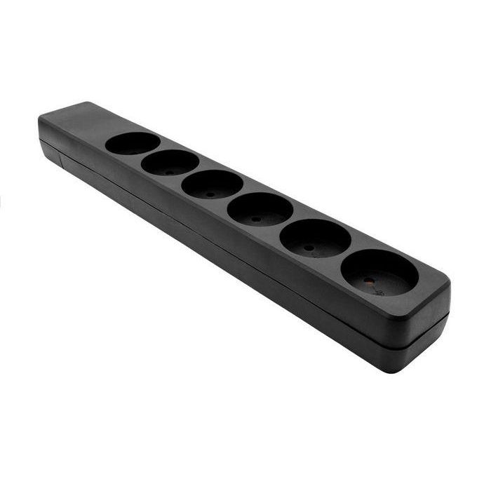 MicroConnect Open-end Danish 6-way power strip, Black MicroConnect Open-end Danish 6-way power strip, Black