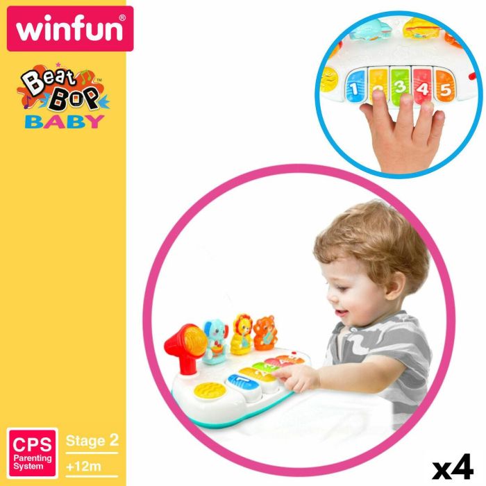Piano de juguete Winfun 26 x 11 x 15 cm (4 Unidades) 12 Piano de juguete Winfun 26 x 11 x 15 cm (4 Unidades) 12