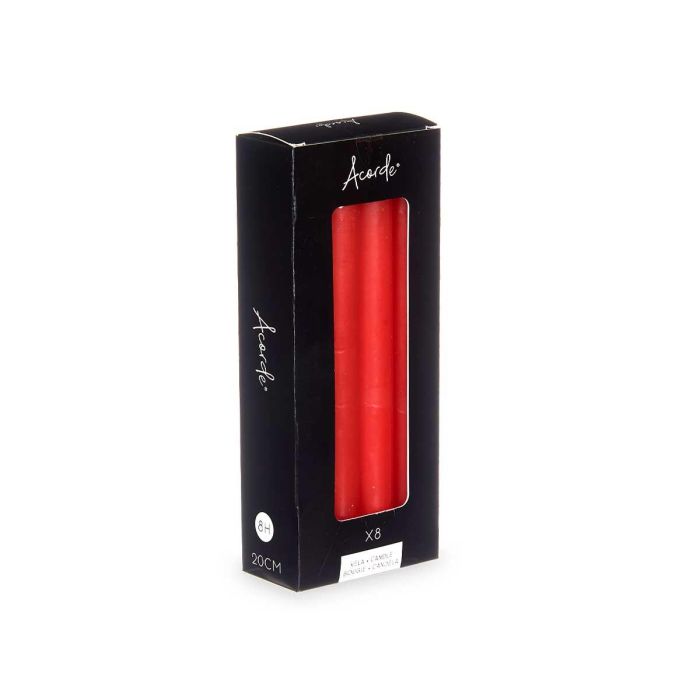Set 8 Cirios Rojo 20 Cm 8 Horas Acorde (12 Unidades) 2 Set 8 Cirios Rojo 20 Cm 8 Horas Acorde (12 Unidades) 2