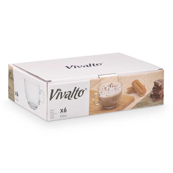 Tazon Desayuno Cristal Asa Jumbo 470Ml Vivalto 13X8CM (48 Unidades) 1 Tazon Desayuno Cristal Asa Jumbo 470Ml Vivalto 13X8CM (48 Unidades) 1