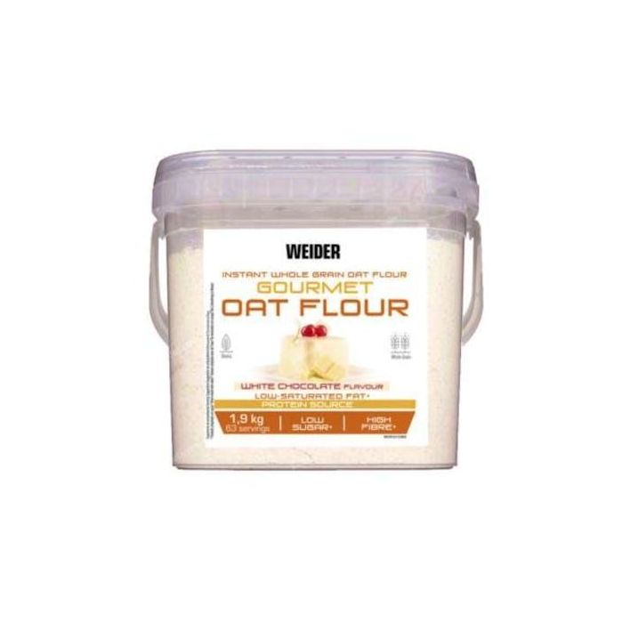 Weider Harina de Avena Instantánea Sabor Chocolate Blanco 1,9 Kg - De Granos Enteros y Sin Azúcares Añadidos