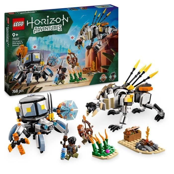 LEGO 77037 Horizon Adventures Aloy y Varl contra Testudien y Sawtooth - Juego de 9 años