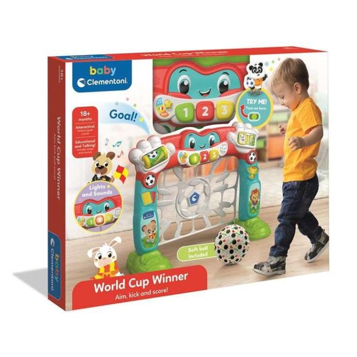 Clementoni Portería Interactiva de Fútbol Infantil con Luces, Sonidos y Contador de Goles. Reconoce y Mide 50x40x7cm (+12m) Clementoni Portería Interactiva de Fútbol Infantil con Luces, Sonidos y Contador de Goles. Reconoce y Mide 50x40x7cm (+12m)