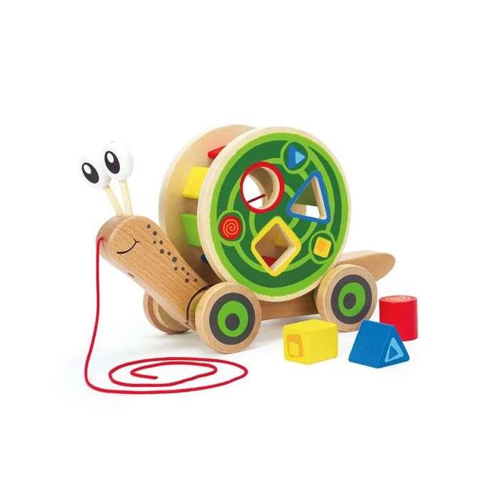 Hape Arrastre Caracol Encajable de Madera 30,10x18,6x11,20 cm 1