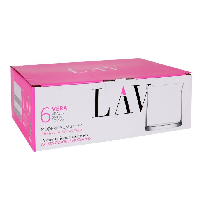 Lav Set 6 Vasos 360 cc Vera - Conjunto de Vasos (8 Cajas) 8