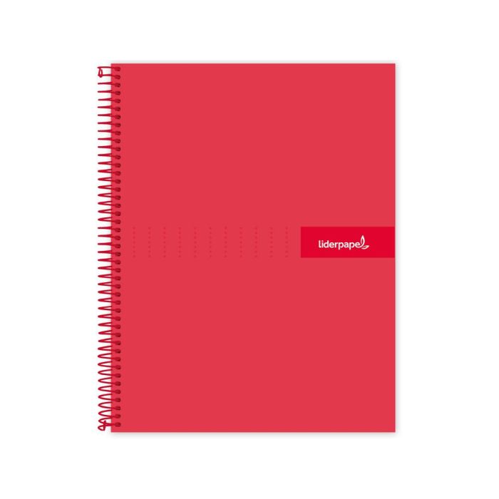 Cuaderno Espiral Liderpapel A5 Micro Crafty Tapa Forrada 120H 90 gr Cuadro 5 mm 5 Bandas6 Taladros Color Rojo 1