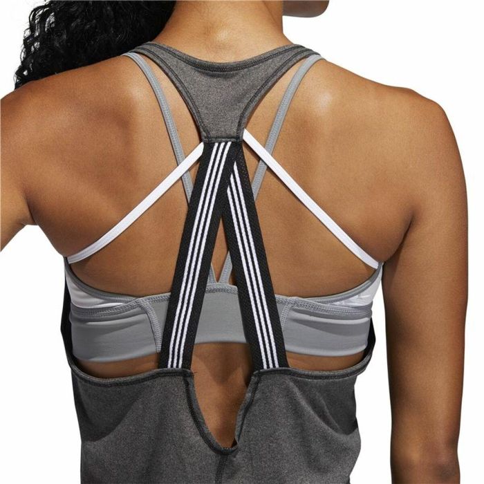 Camiseta para Mujer sin Mangas Adidas 3 Stripes Tank Gris oscuro XS 8