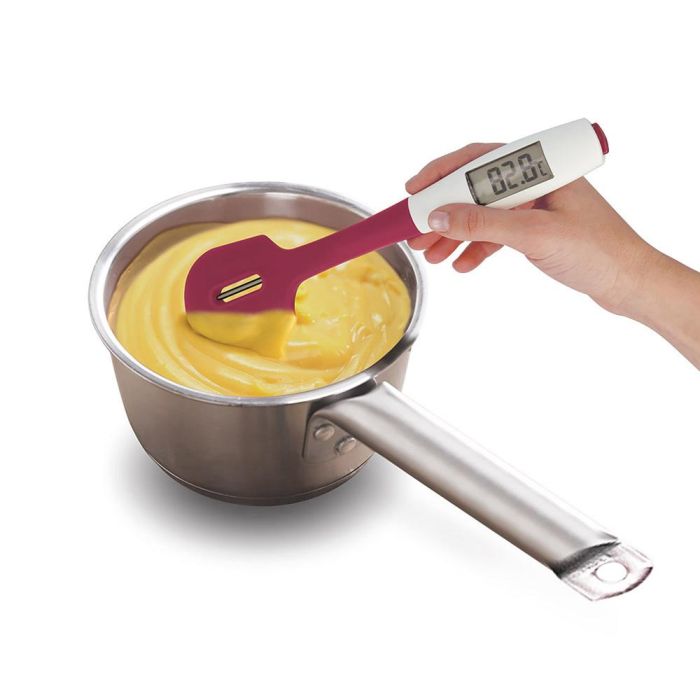 Metaltex Espátula de silicona con termómetro digital extraíble 30 cm, 2 en 1, -20°/+230°C