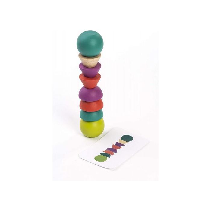 Miniland Juego Towering Beads Piezas de Madera para Trabajar la Lógica Didáctico 2
