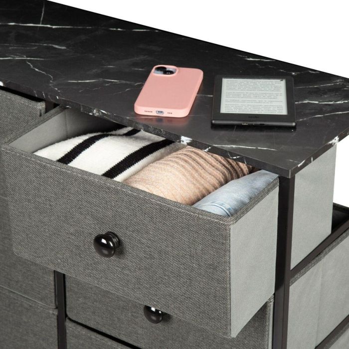 Cómoda Max Home Gris Mármol 80 x 62 x 30 cm 4 Cómoda Max Home Gris Mármol 80 x 62 x 30 cm 4