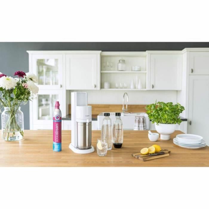 SODASTREAM DUOBICB - Máquina DUO blanca Pack 4 botellas (2 decantadores DUO + 2 Fusible LV) + 1 cilindro de intercambio CQC 4