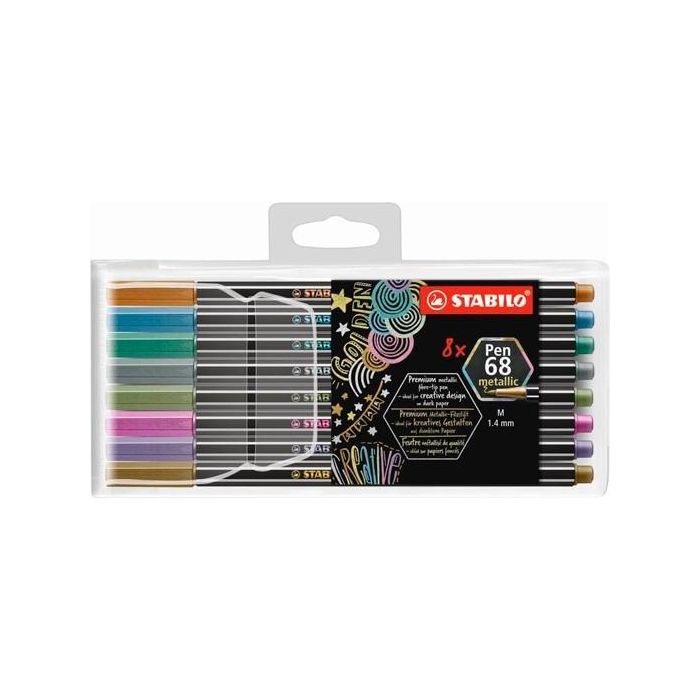 Stabilo Rotuladores Pen 68 Metallic C-Surtidos Metálicos Estuche De Plástico 8 Ud Stabilo Rotuladores Pen 68 Metallic C-Surtidos Metálicos Estuche De Plástico 8 Ud