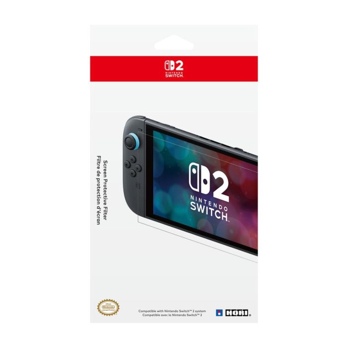 Hori 4961818041349 Protector de Pantalla Nintendo Switch 2 Vidrio Templado Anti-burbujas Antigolpes Antiarañazos Transparente 3