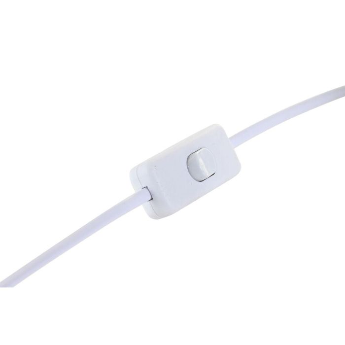 DKD Home Decor Lámpara de Sobremesa Romántica Blanca de Porcelana y Lino E27 45x75.5x45 cm 1 DKD Home Decor Lámpara de Sobremesa Romántica Blanca de Porcelana y Lino E27 45x75.5x45 cm 1