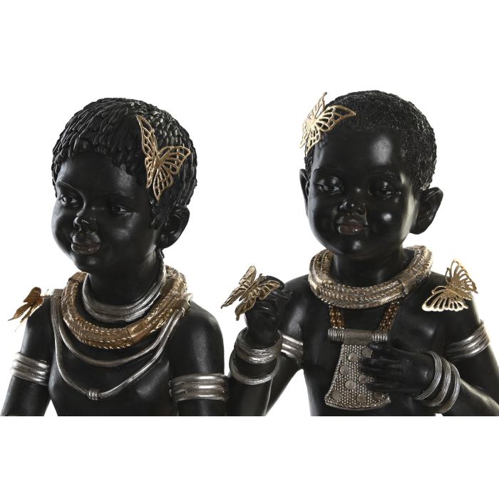 Figura Colonial DKD Home Decor Negro 18 x 35 x 20.5 cm (2 Unidades) 1