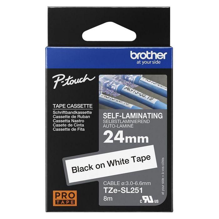 Brother Self-Laminating Labelling Tape Cassette – Black on White, 24 mm wide 2 Brother Self-Laminating Labelling Tape Cassette – Black on White, 24 mm wide 2