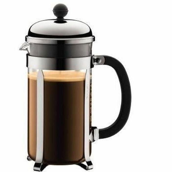 Bodum BOD0727015100043 Cafetera de pistón Chambord, 8 tazas, 1.0 L, acero inoxidable