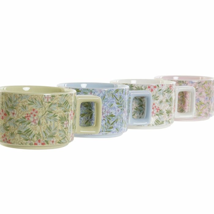 Cafe Shabby DKD Home Decor Verde Rosa 9.5 x 6.5 x 13 cm Set de 4 2