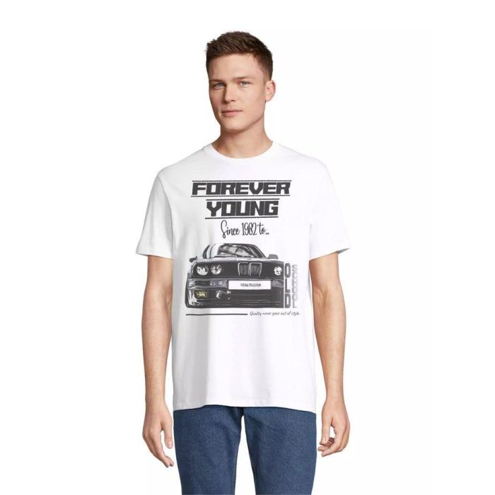 Radikal Revolution RKE30104XL Camiseta Forever Young Blanca Talla XL, Diseño Clásico BMW E30 Coche Mítico 3