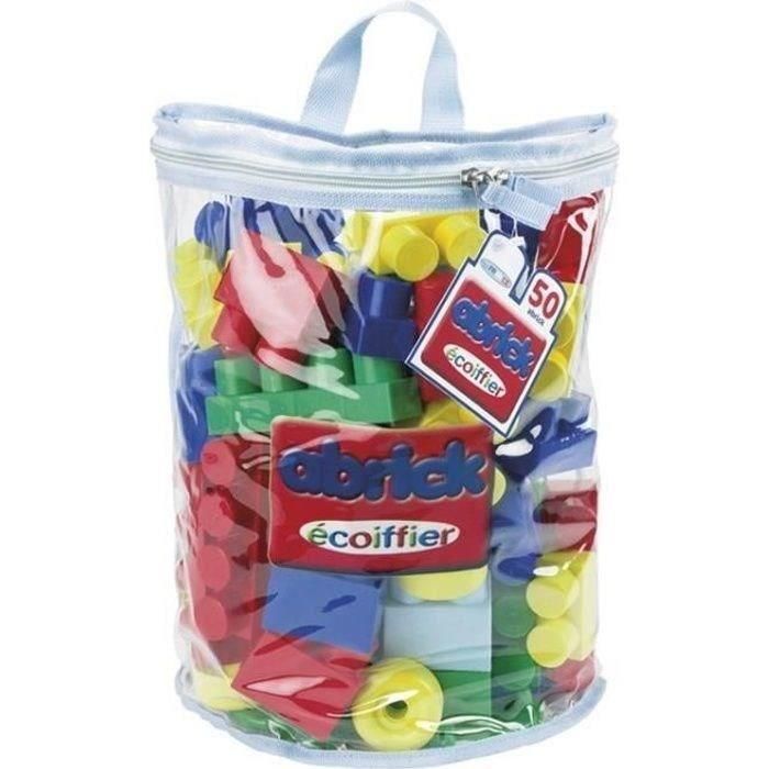 Ecoiffier ABRICK Bloques de Construcción Apilables Grandes 50 Piezas para Niños Pequeños Bolsa Media Luna con Formas y Colores Variados Ecoiffier ABRICK Bloques de Construcción Apilables Grandes 50 Piezas para Niños Pequeños Bolsa Media Luna con Formas y Colores Variados